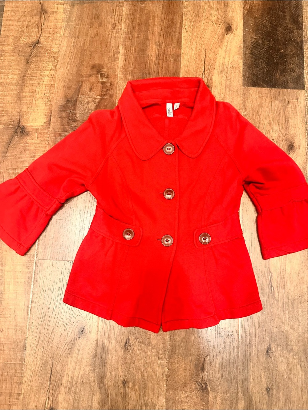 Caslon French terry knit peplum jacket true  Red size small